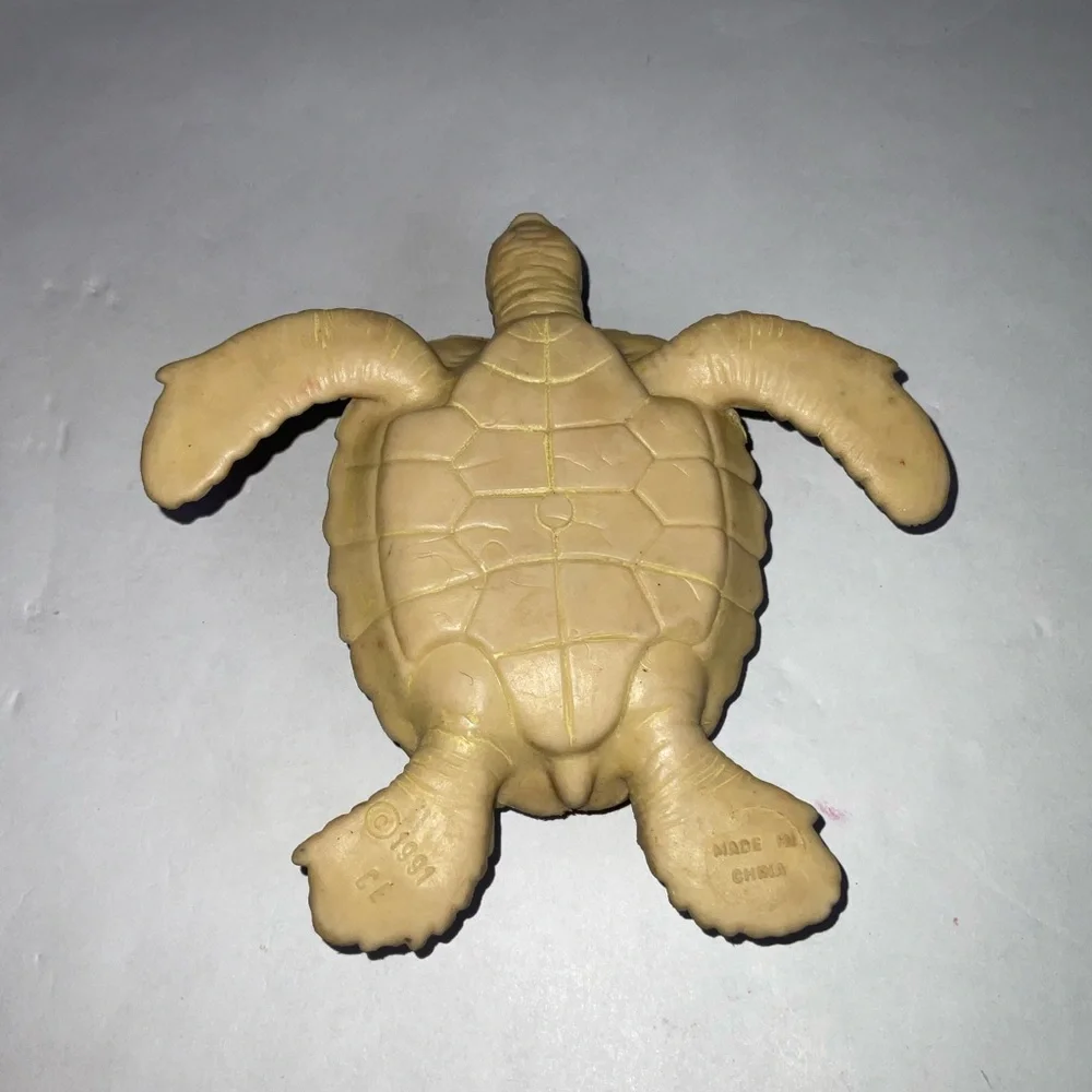 Vintage Sea Turtle Animal Figure - Rubber - 1991